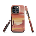 Desert Sunset phone case — coral sky and saguaro silhouettes