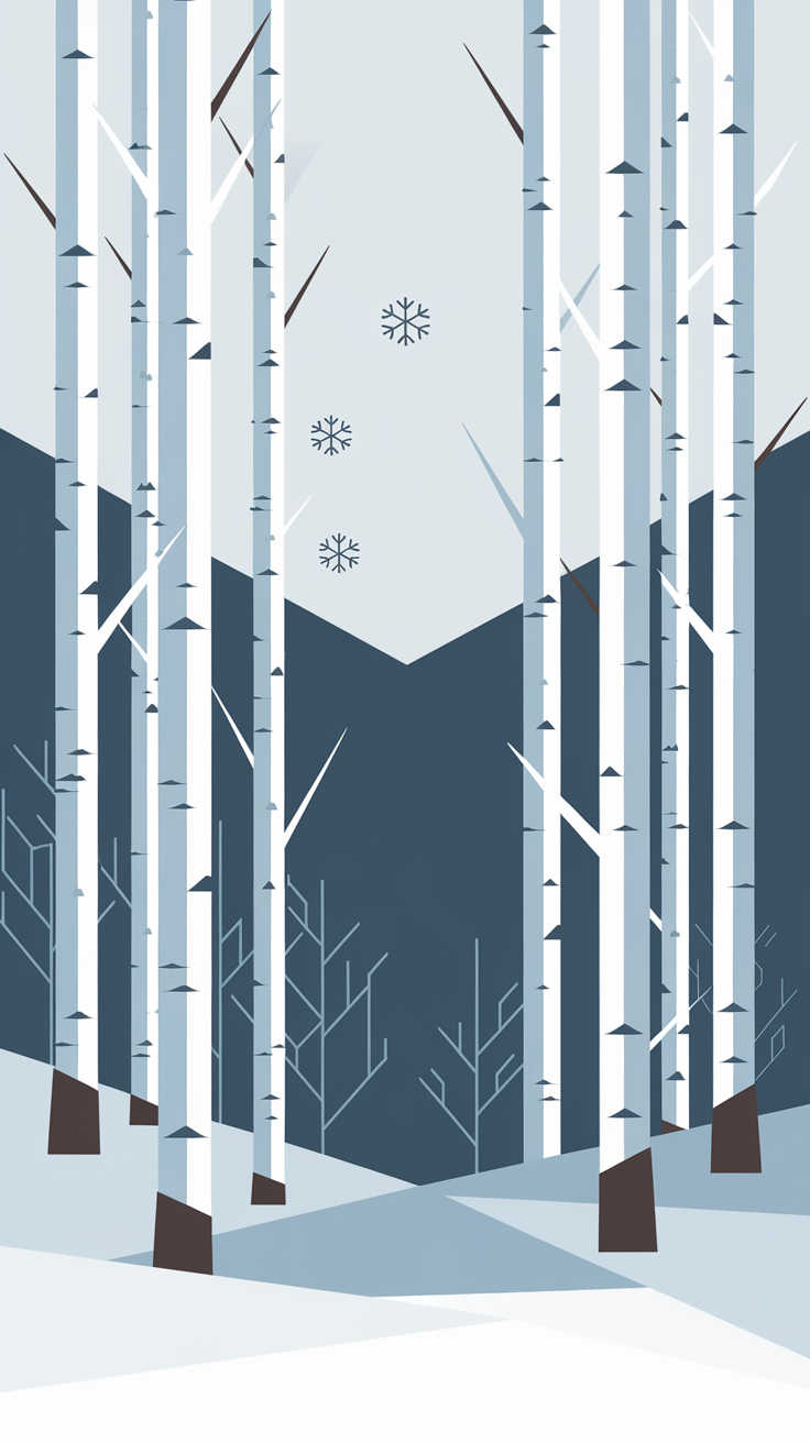 Birch Grove Mountain Phone Case — Minimalist Geometric Design