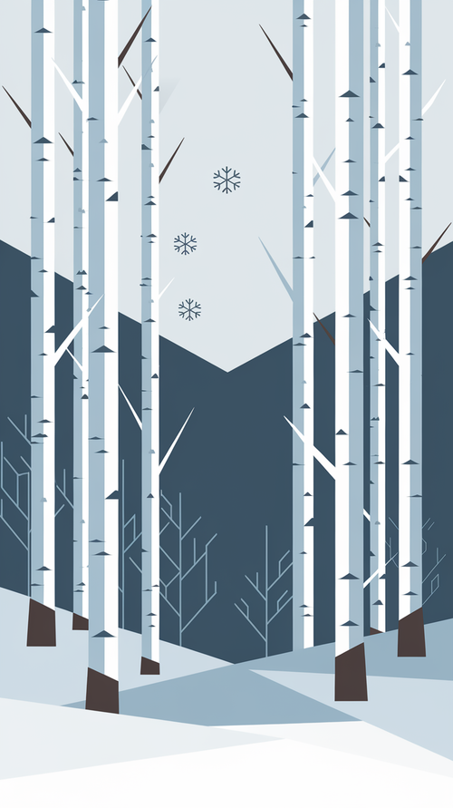 Birch Grove | Mountain Tee | Organic Cotton — original illustration