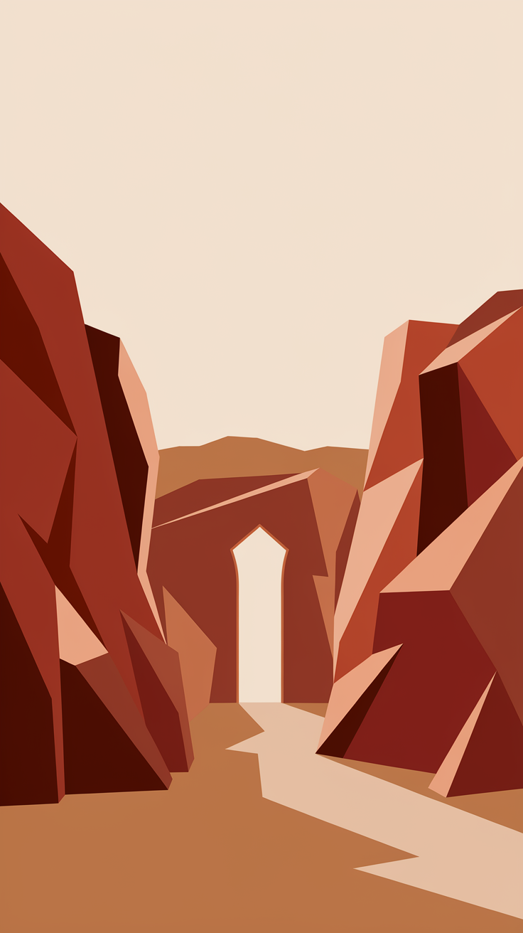 Desert Canyon Mountain Phone Case — Minimalist Geometric Design