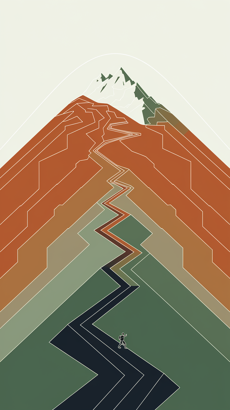 Summit Trail Mountain Phone Case — Minimalist Geometric Design