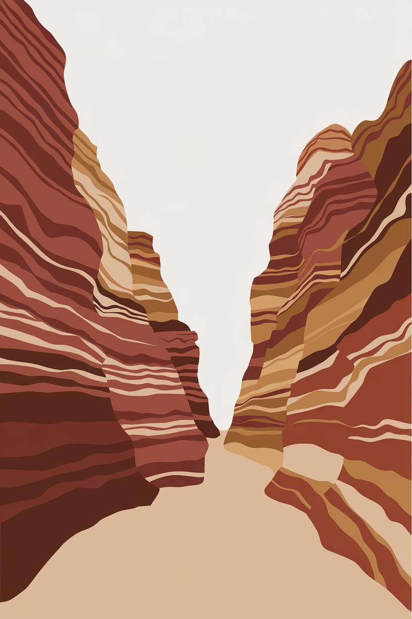 Canyon Layers | Abstract Geology Art Tee | Organic Cotton — original illustration