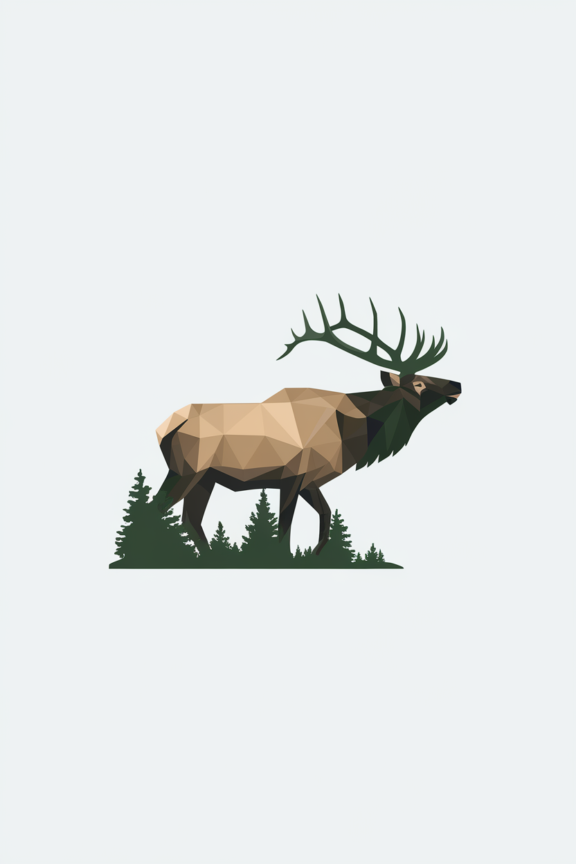 Geometric Elk | Forest Wildlife Art Tee | Organic Cotton — original illustration