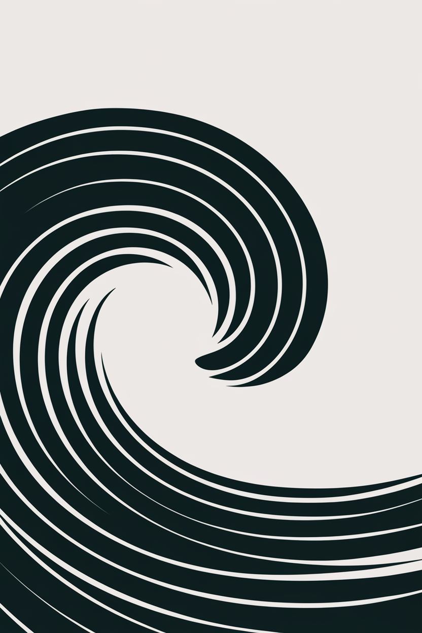 Ocean Wave | Japanese Minimal Art Tee | Organic Cotton — original illustration