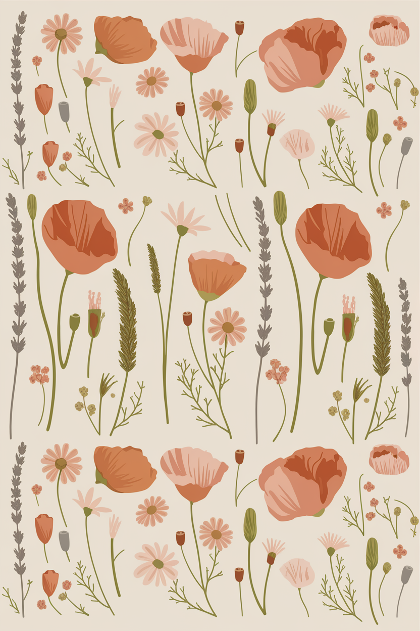 Wildflower Meadow | Boho Botanical Art Tee | Organic Cotton — original illustration