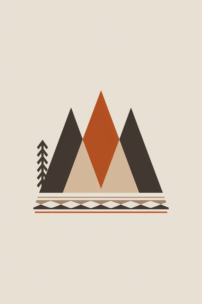 Tribal Peaks | Geometric Mountain Art Tee | Organic Cotton — original illustration