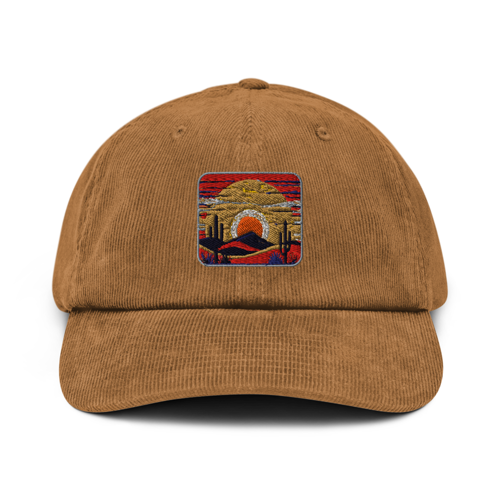 Desert Sunset Hat — camel mockup