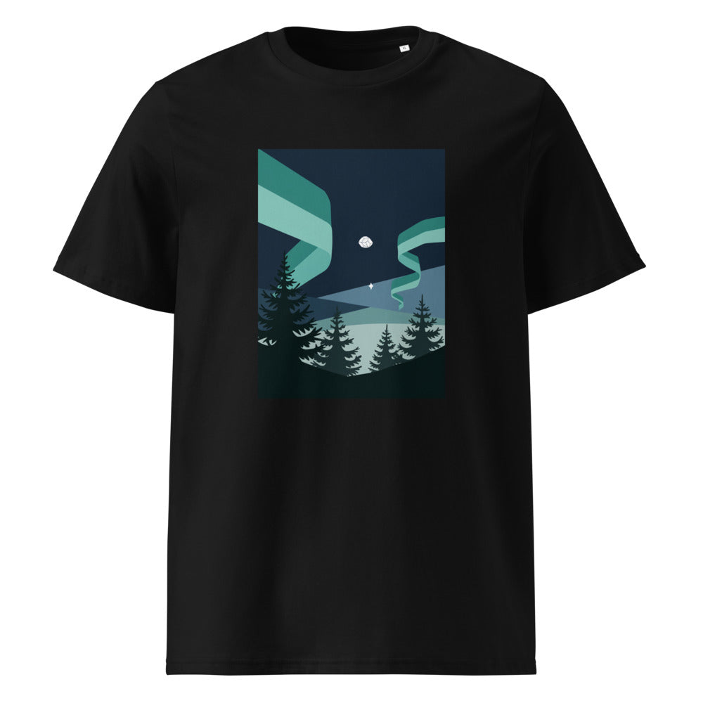 Northern Lights | Aurora Borealis Art Tee | Organic Cotton — Black organic cotton