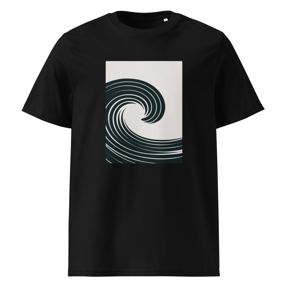 Ocean Wave | Japanese Minimal Art Tee | Organic Cotton — Black organic cotton