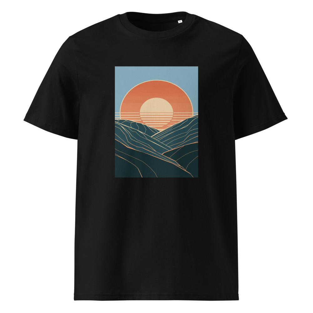 Sun Valley | Retro Sunrise Art Tee | Organic Cotton — Black organic cotton