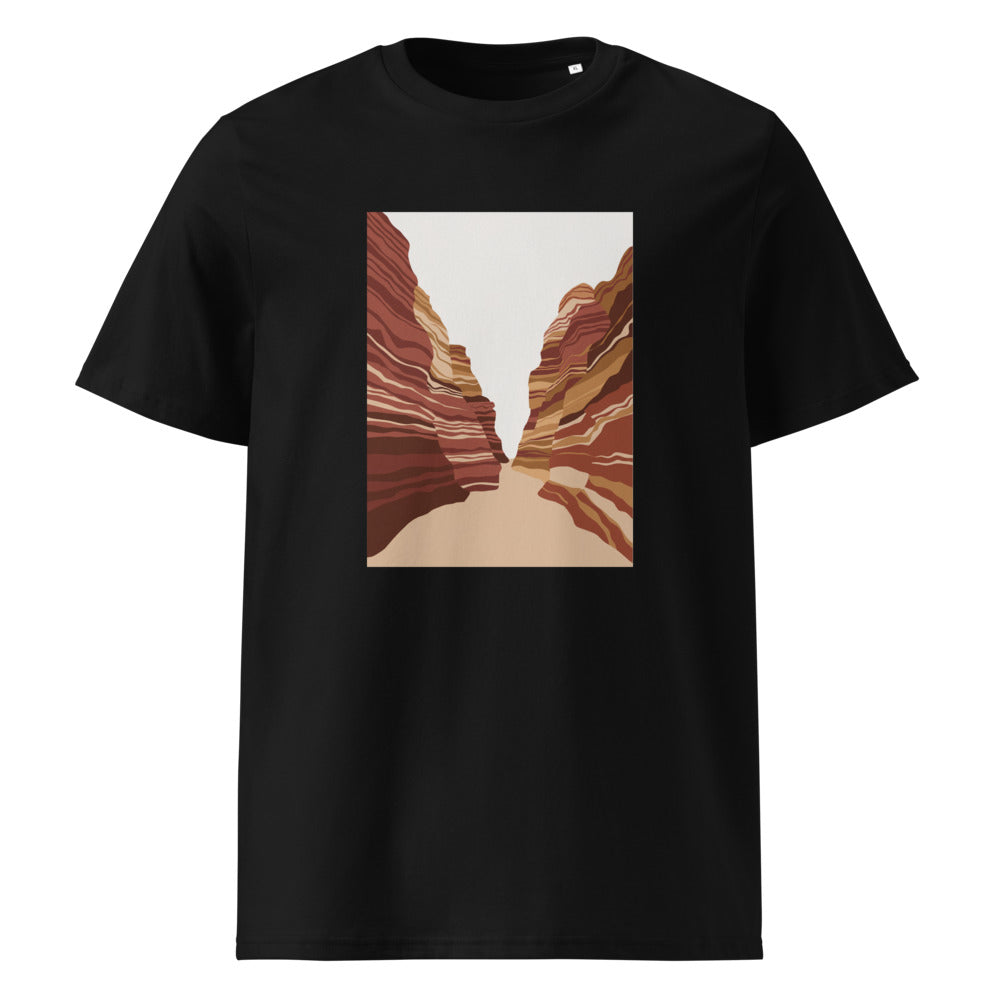 Canyon Layers | Abstract Geology Art Tee | Organic Cotton — Black organic cotton