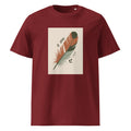 Boho Feather | Terracotta Botanical Art Tee | Organic Cotton — organic cotton Burgundy front mockup