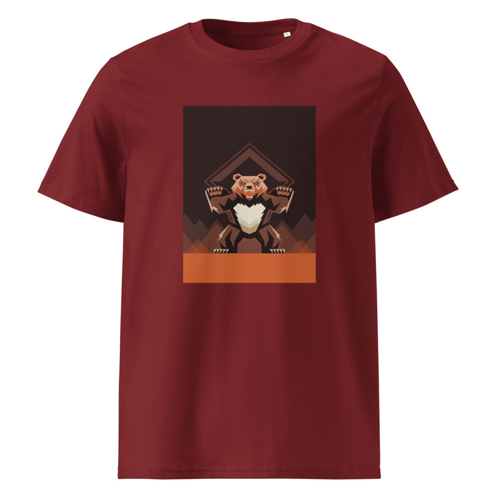 Tribal Bear | Mountain Tee | Organic Cotton — Burgundy organic cotton