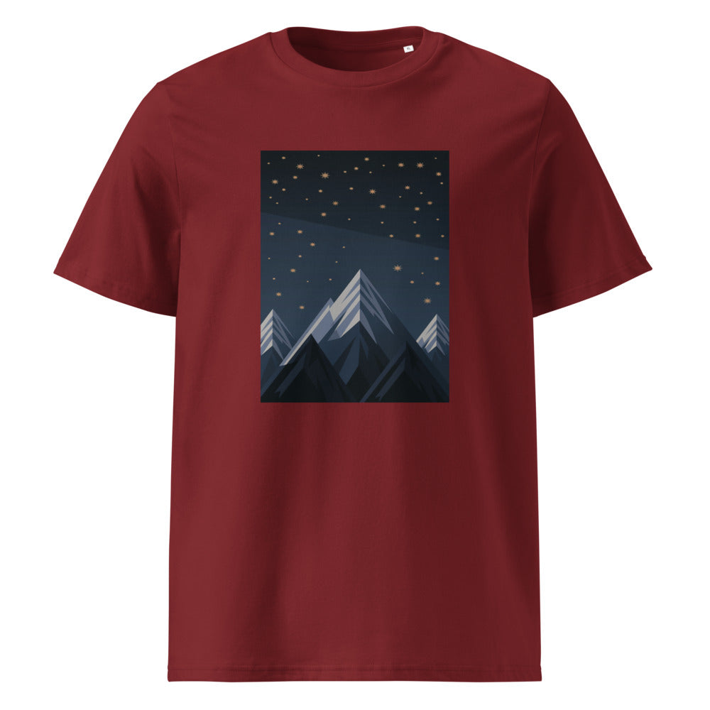 Midnight Peaks | Mountain Tee | Organic Cotton — Burgundy organic cotton