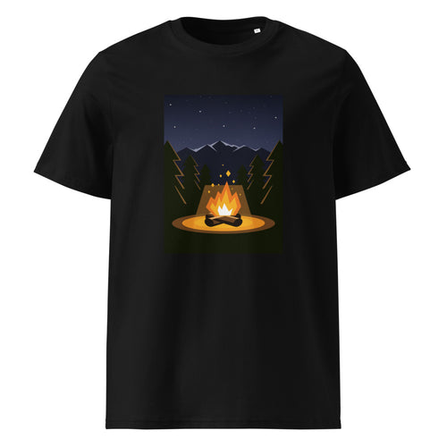 Campfire Night | Mountain Tee | Organic Cotton — organic cotton Black front mockup