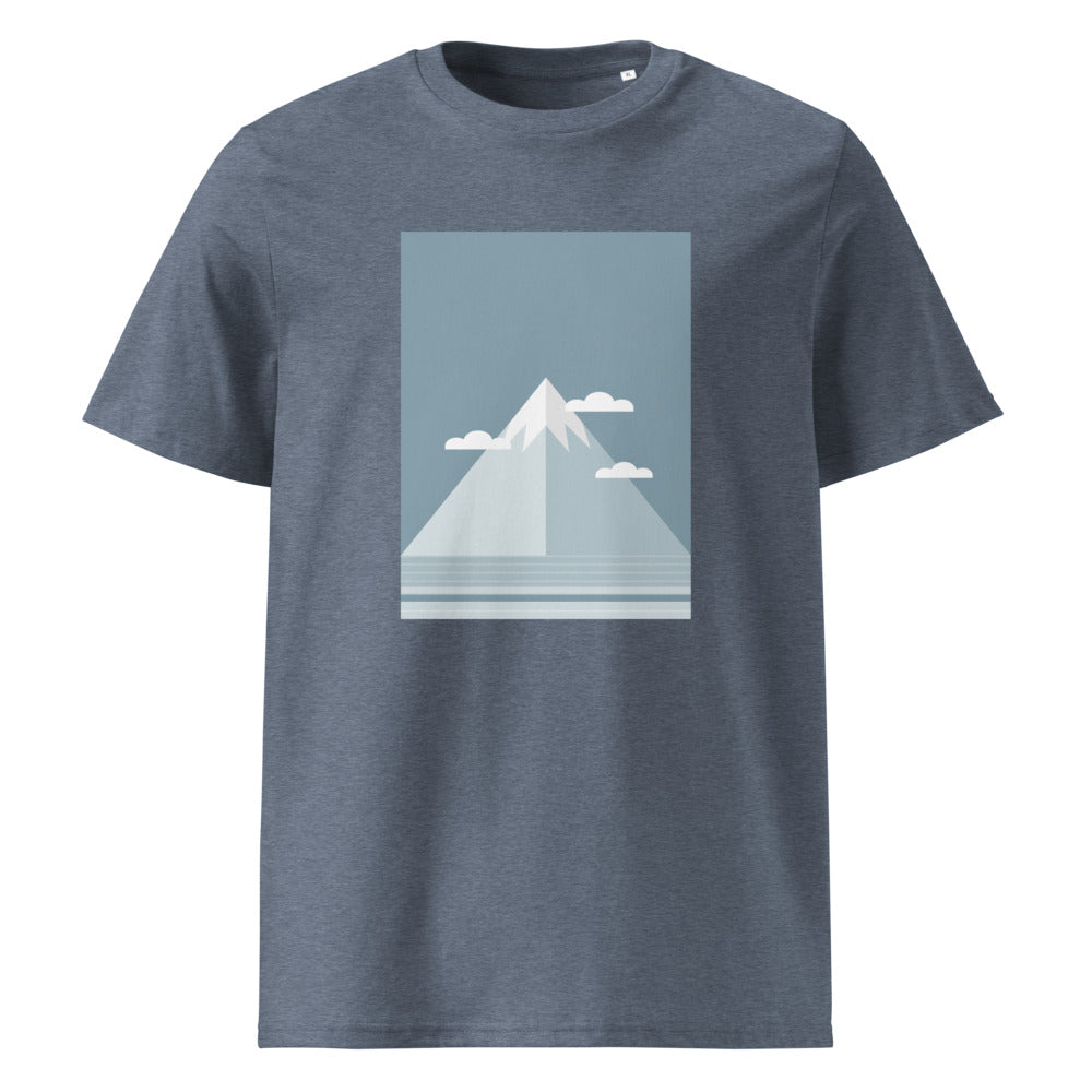 Snowy Peak | Mountain Tee | Organic Cotton — Dark Heather Blue organic cotton