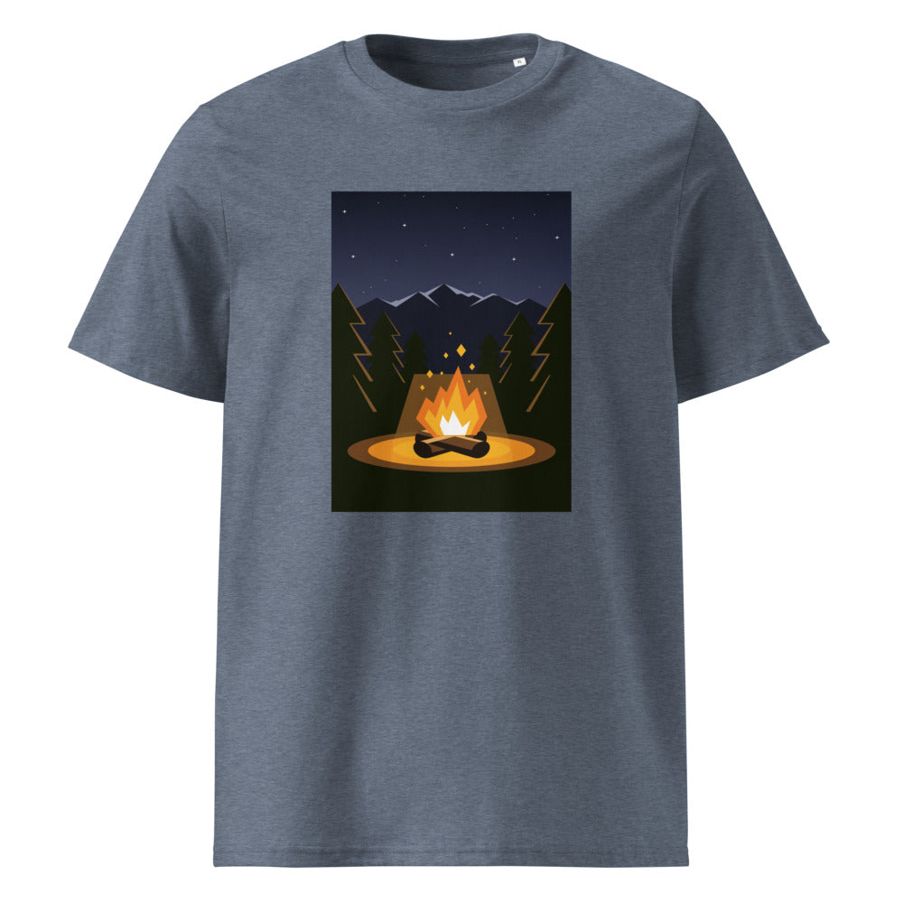 Campfire Night | Mountain Tee | Organic Cotton — Dark Heather Blue organic cotton