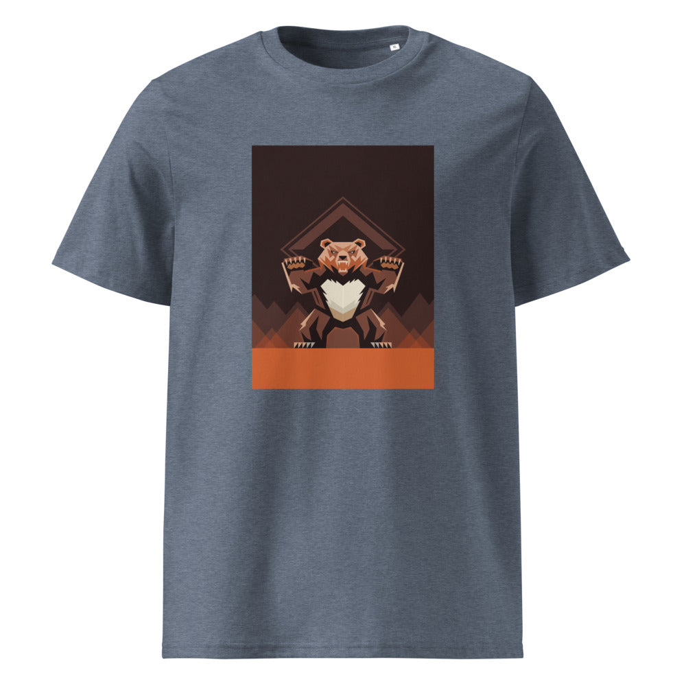 Tribal Bear | Mountain Tee | Organic Cotton — Dark Heather Blue organic cotton