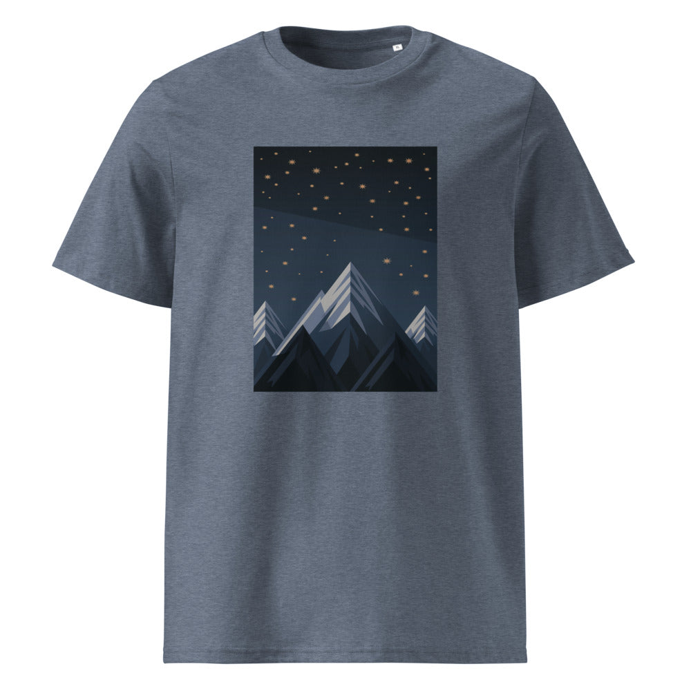 Midnight Peaks | Mountain Tee | Organic Cotton — Dark Heather Blue organic cotton