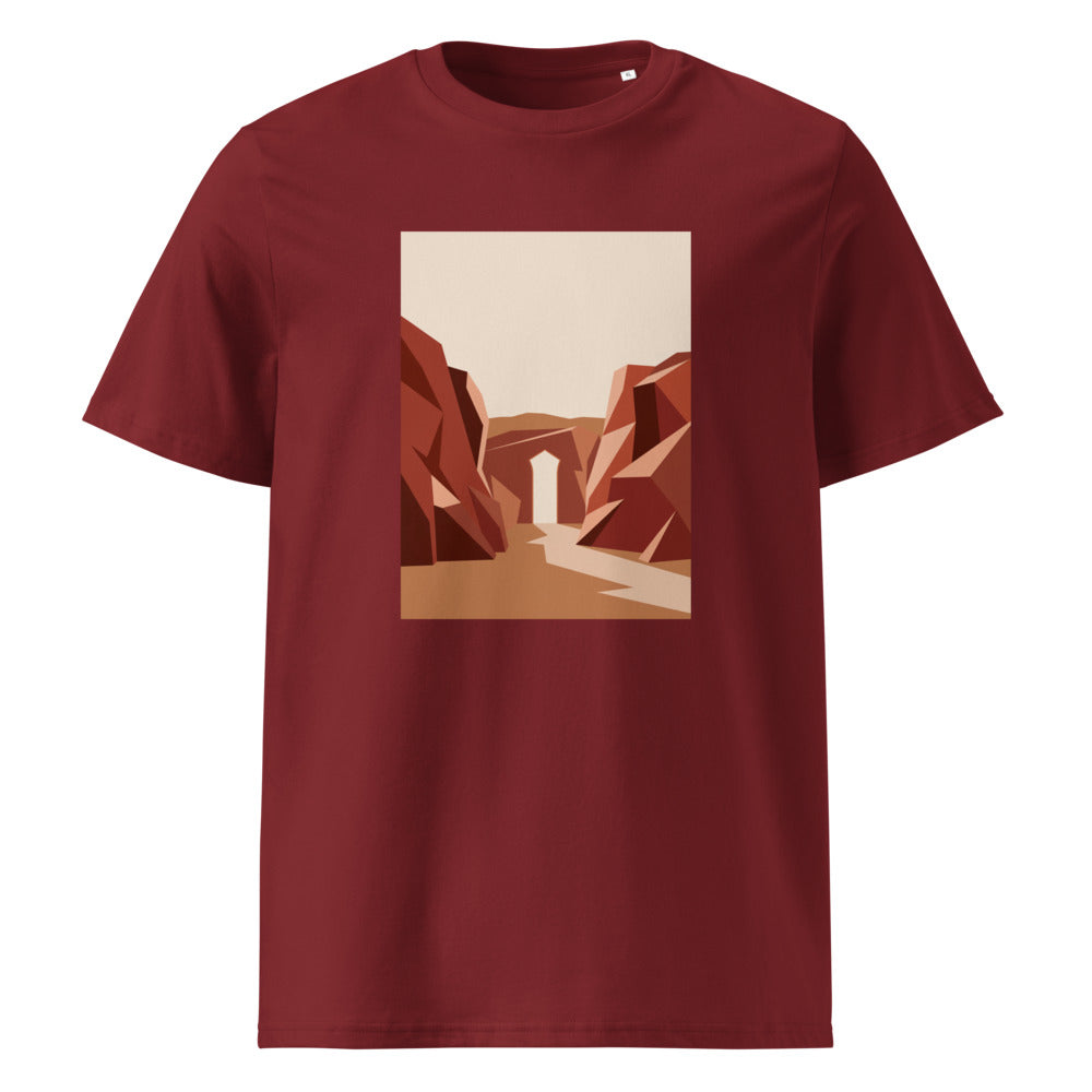 Desert Canyon | Mountain Tee | Organic Cotton — organic cotton Burgundy front mockup