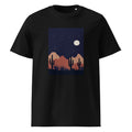 Desert Night | Moon & Cactus | Night Sky Art Tee | Organic Cotton — organic cotton Black front mockup