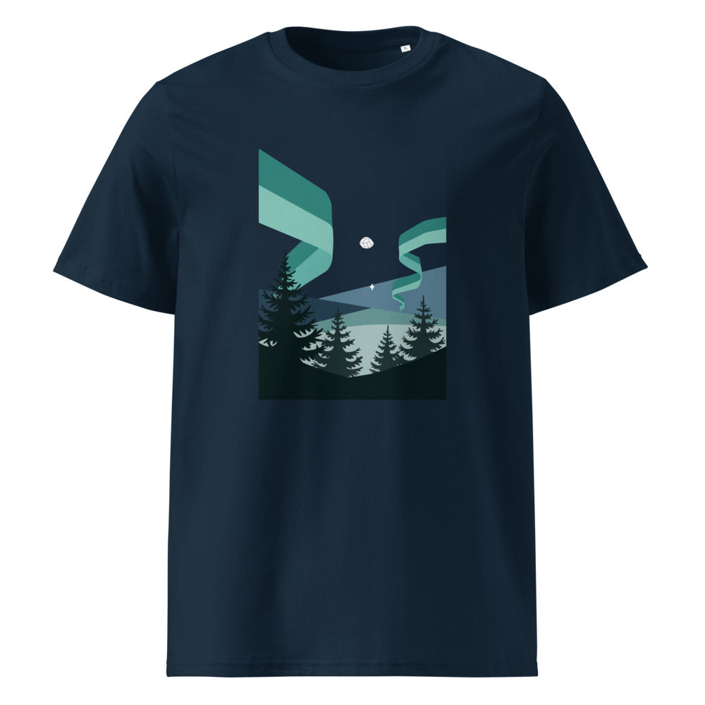 Northern Lights | Aurora Borealis Art Tee | Organic Cotton — French Navy organic cotton