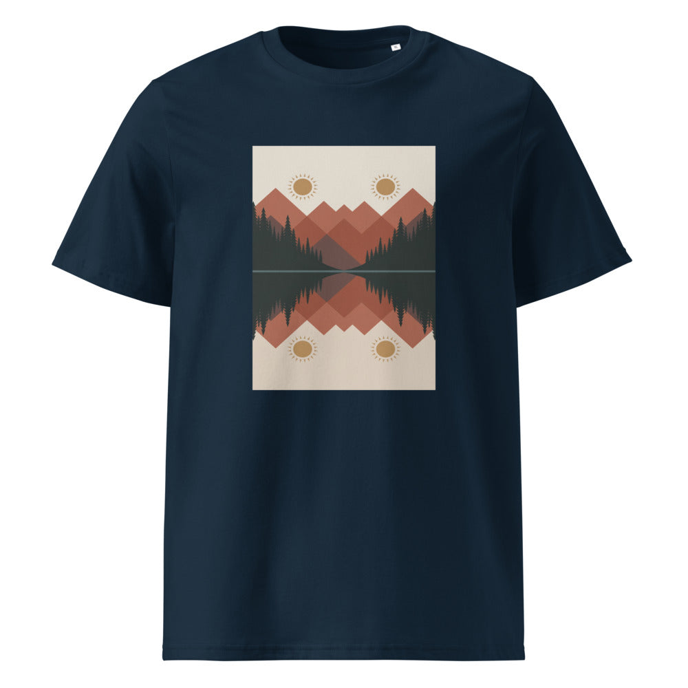 Alpine Lake | Mountain Reflection Art Tee | Organic Cotton — French Navy organic cotton