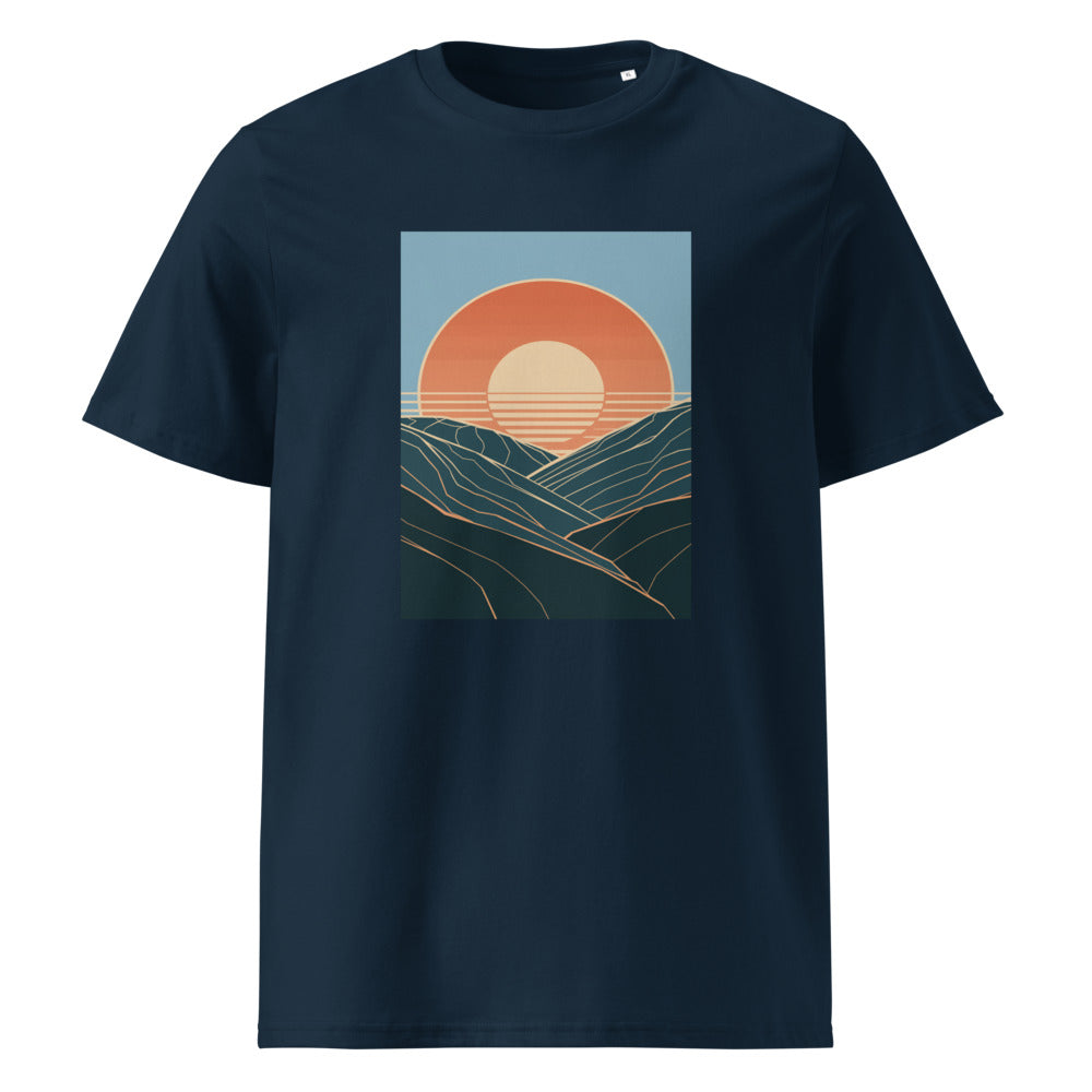 Sun Valley | Retro Sunrise Art Tee | Organic Cotton — French Navy organic cotton