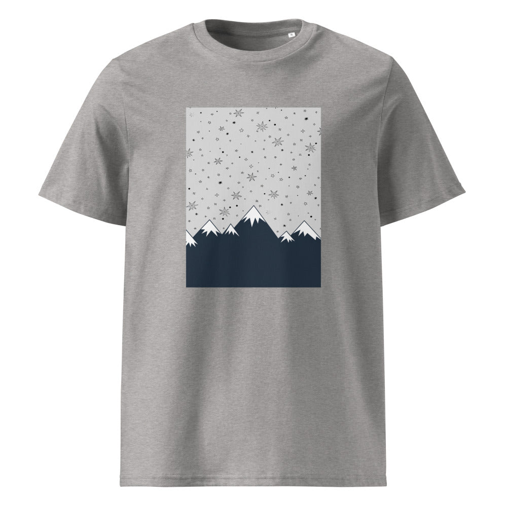 Cosmic Mountain | Starry Night Art Tee | Organic Cotton — Heather Grey organic cotton