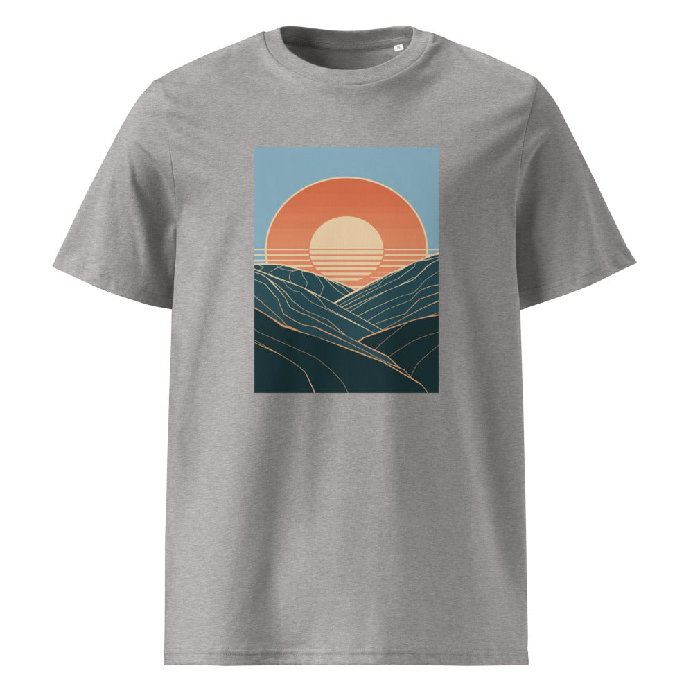 Sun Valley | Retro Sunrise Art Tee | Organic Cotton — Heather Grey organic cotton
