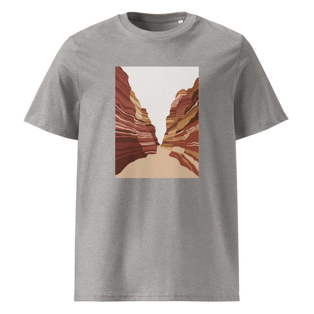 Canyon Layers | Abstract Geology Art Tee | Organic Cotton — Heather Grey organic cotton