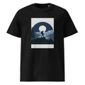 Moon Hiker | Minimalist Outdoor Art Tee | Organic Cotton — organic cotton Black front mockup