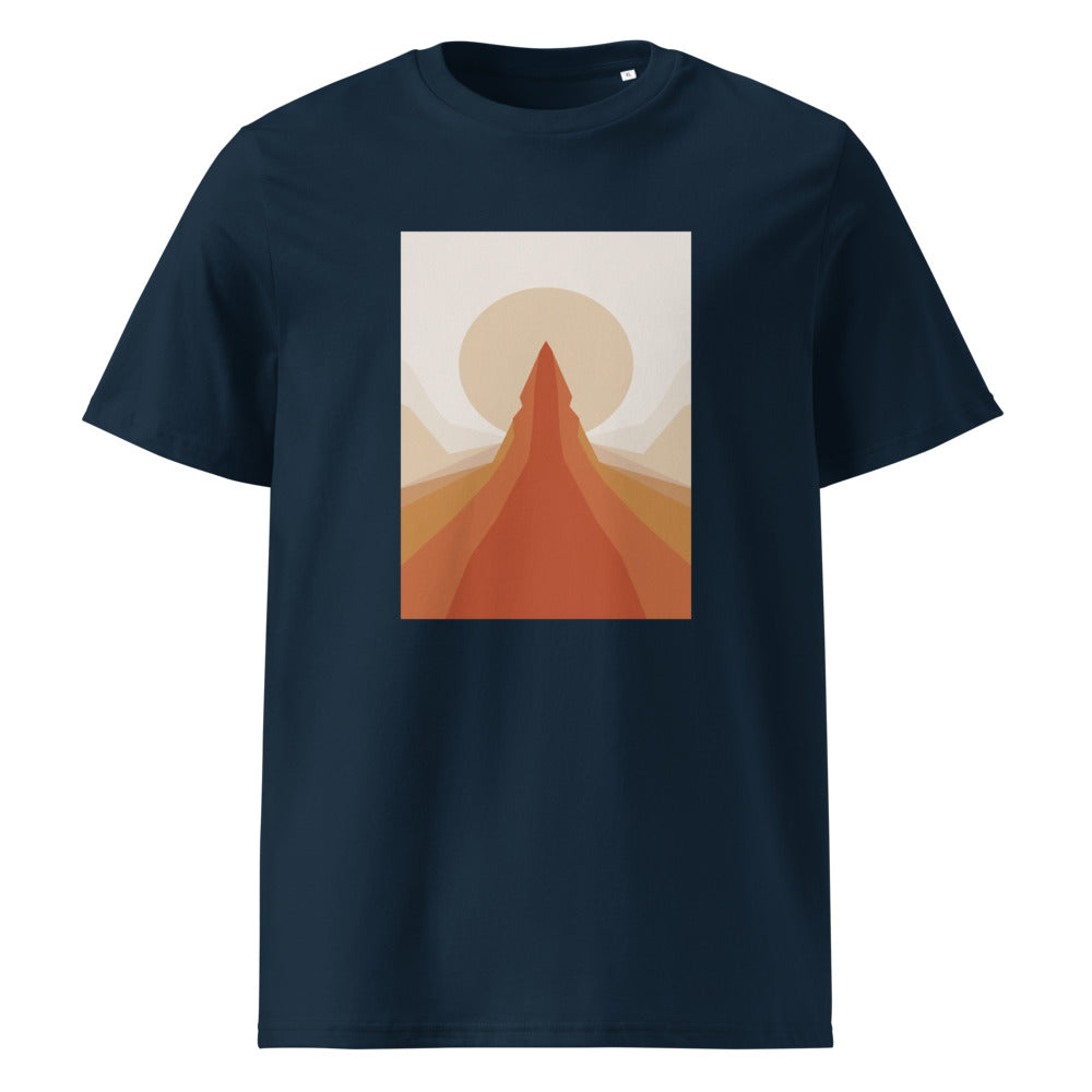 Mountain Zen | Minimalist Alpine Art Tee | Organic Cotton — organic cotton French Navy front mockup
