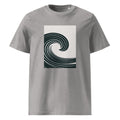 Ocean Wave | Japanese Minimal Art Tee | Organic Cotton — organic cotton Heather Grey front mockup