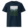 Pine Forest | Scandinavian Forest Art Tee | Organic Cotton — organic cotton French Navy front mockup