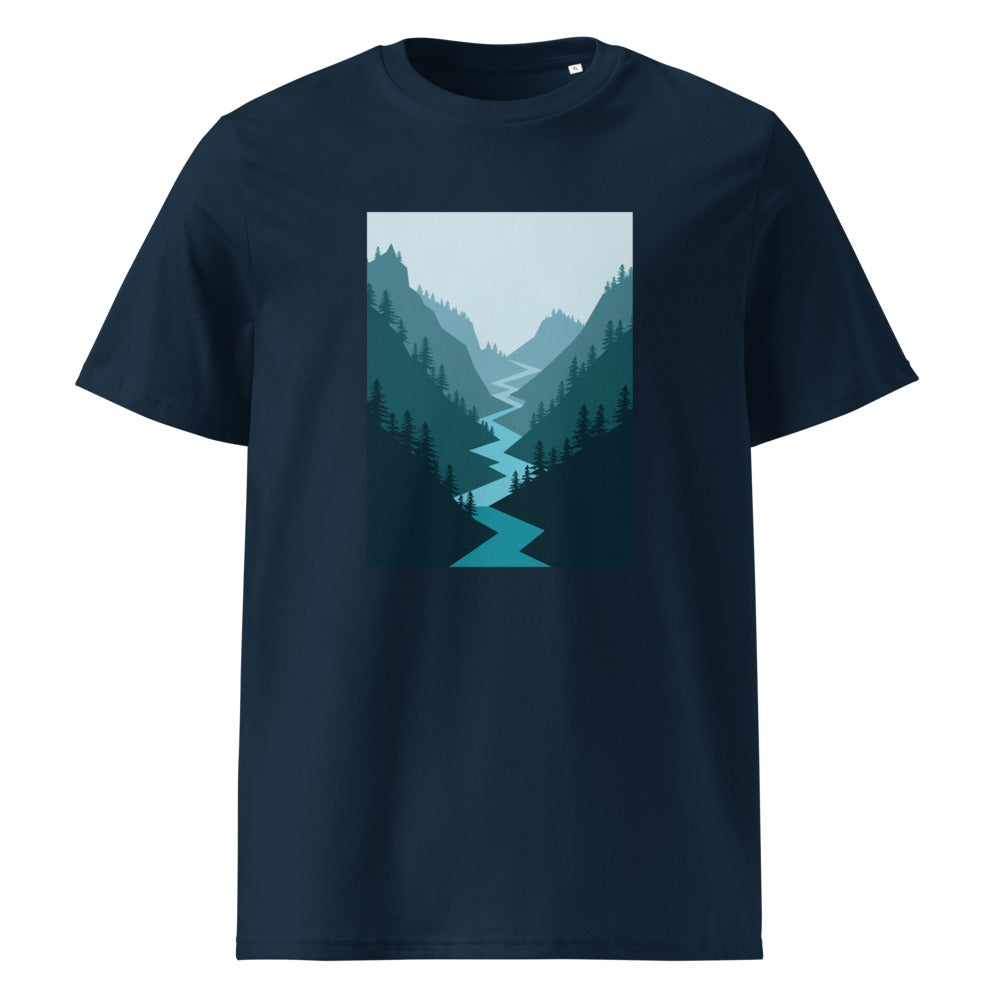 River Run | Mountain Tee | Organic Cotton — organic cotton French Navy front mockup