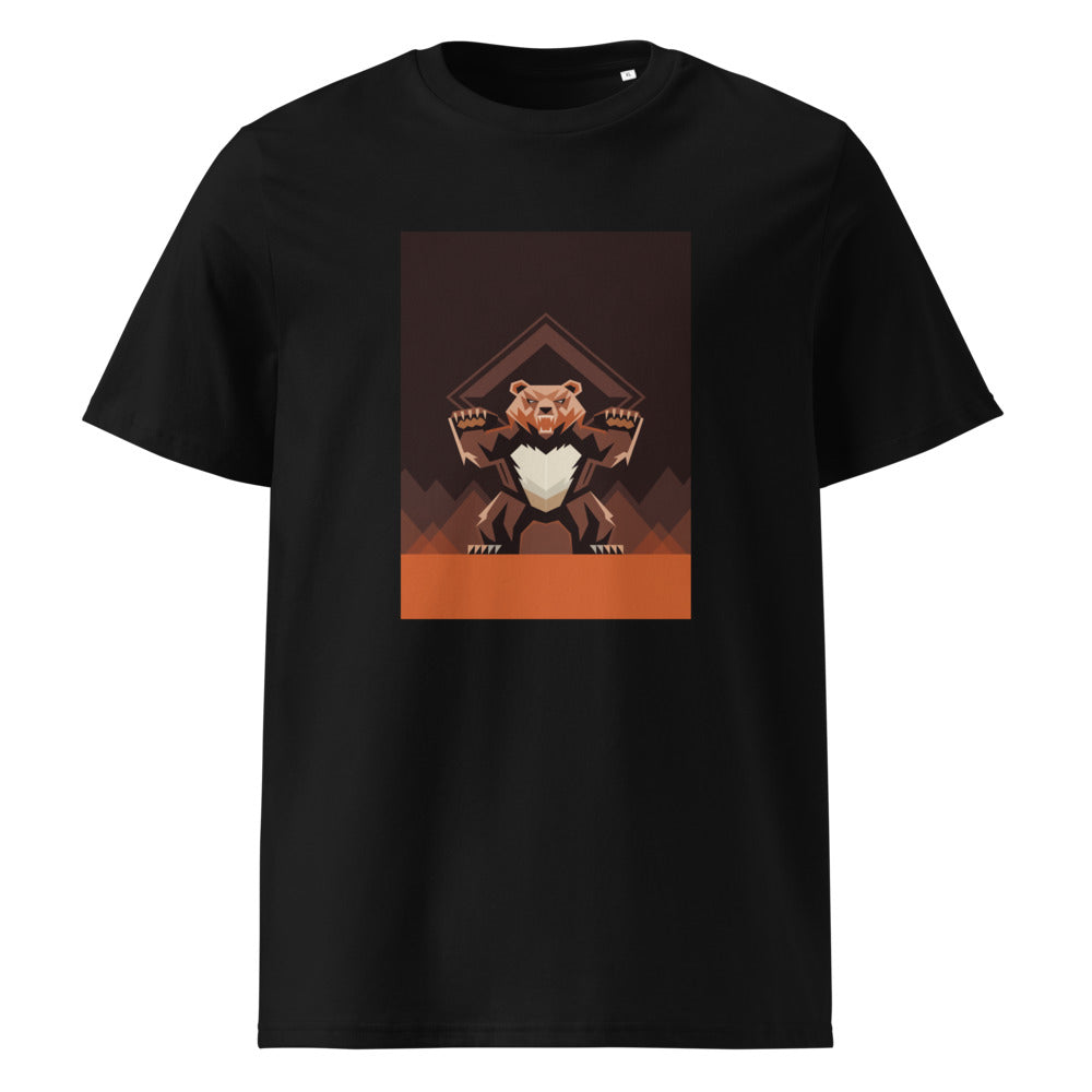 Tribal Bear | Mountain Tee | Organic Cotton — organic cotton Black front mockup