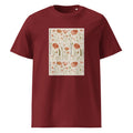 Wildflower Meadow | Boho Botanical Art Tee | Organic Cotton — organic cotton Burgundy front mockup