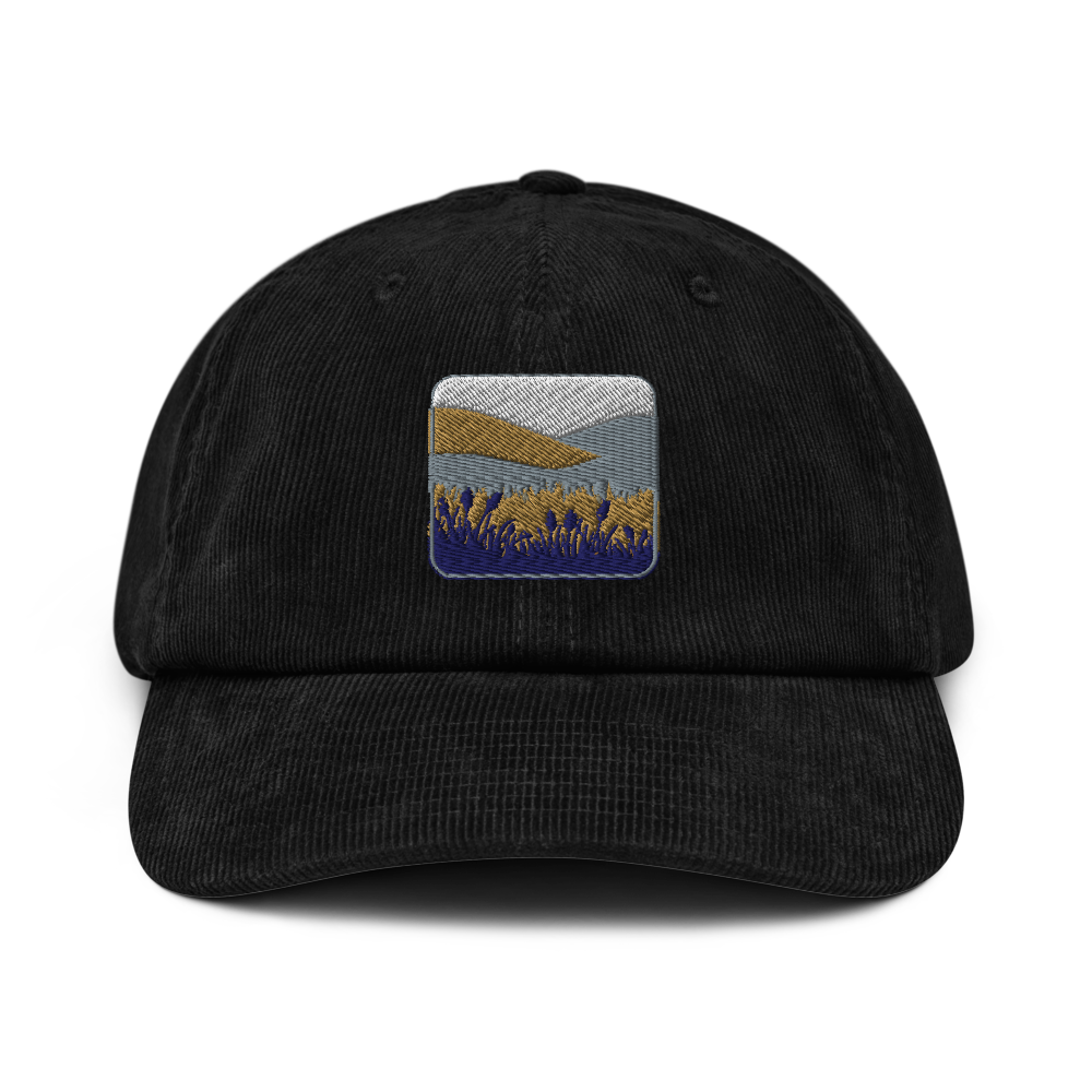 Meadow Dusk Hat | Embroidered Corduroy | Nature Minimal - Black