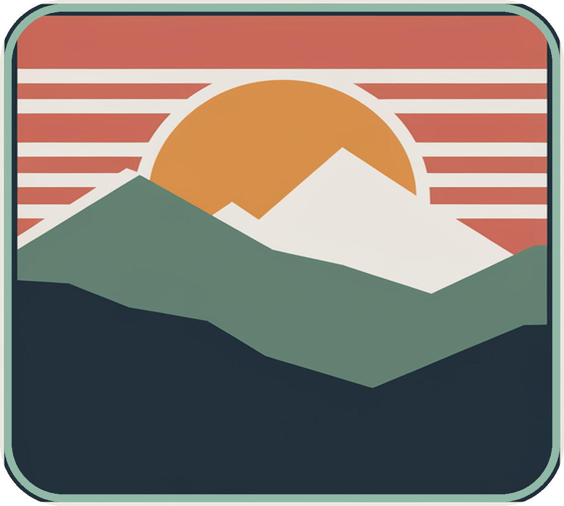 Mountain Sunrise Hat | Embroidered Corduroy | Outdoor Minimal - Embroidery Design