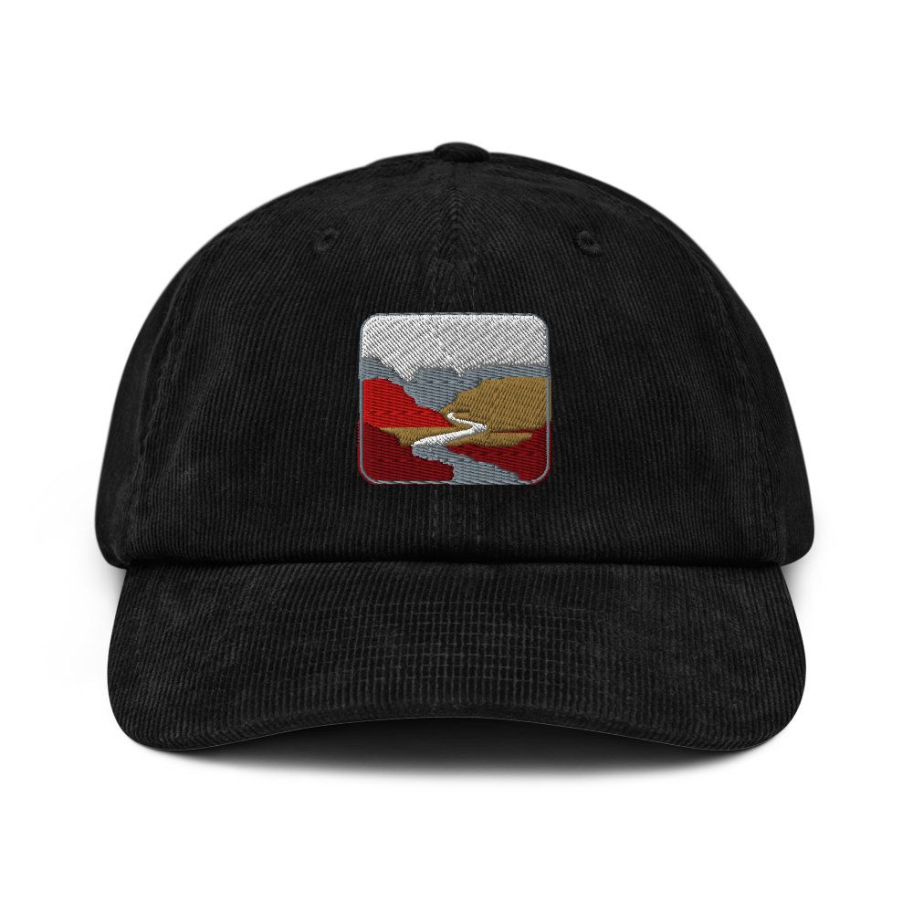 Canyon River Hat | Embroidered Corduroy | Outdoor Minimal - Black